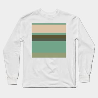 A magnificent stew of Soldier Green, Beige, Artichoke, Greyish Teal and Gunmetal stripes. Long Sleeve T-Shirt